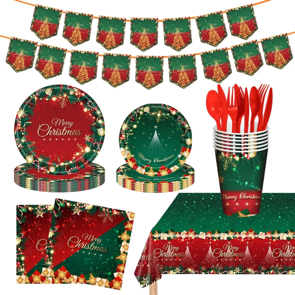 Ayieyill 170Pcs Christmas Party Decorations Kit Christmas Party Supplies Set For 24 Guests Includes Plates And Cups And Napkins Straws Sets Ayieyill 170Pcs Christmas Party Decorations Kit Christmas Party Supplies Set For 24 Guests Includes Plates And Cups And Napkins Straws Sets