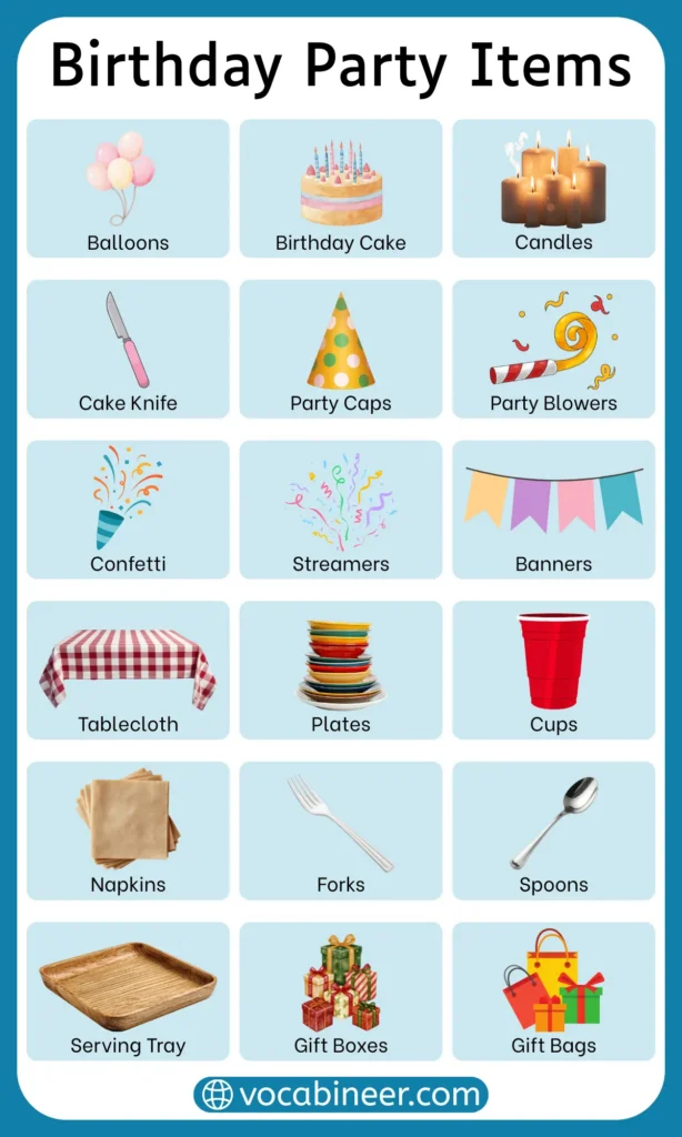 Birthday Party Items