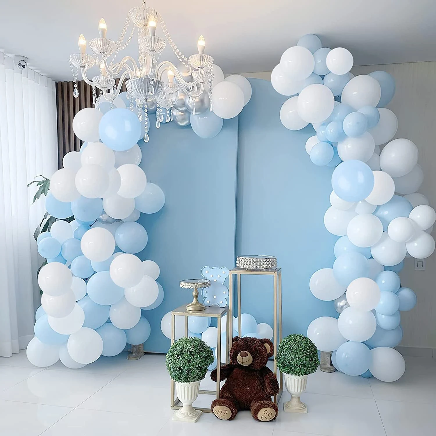 Blue And White Balloon Arch Kit Party