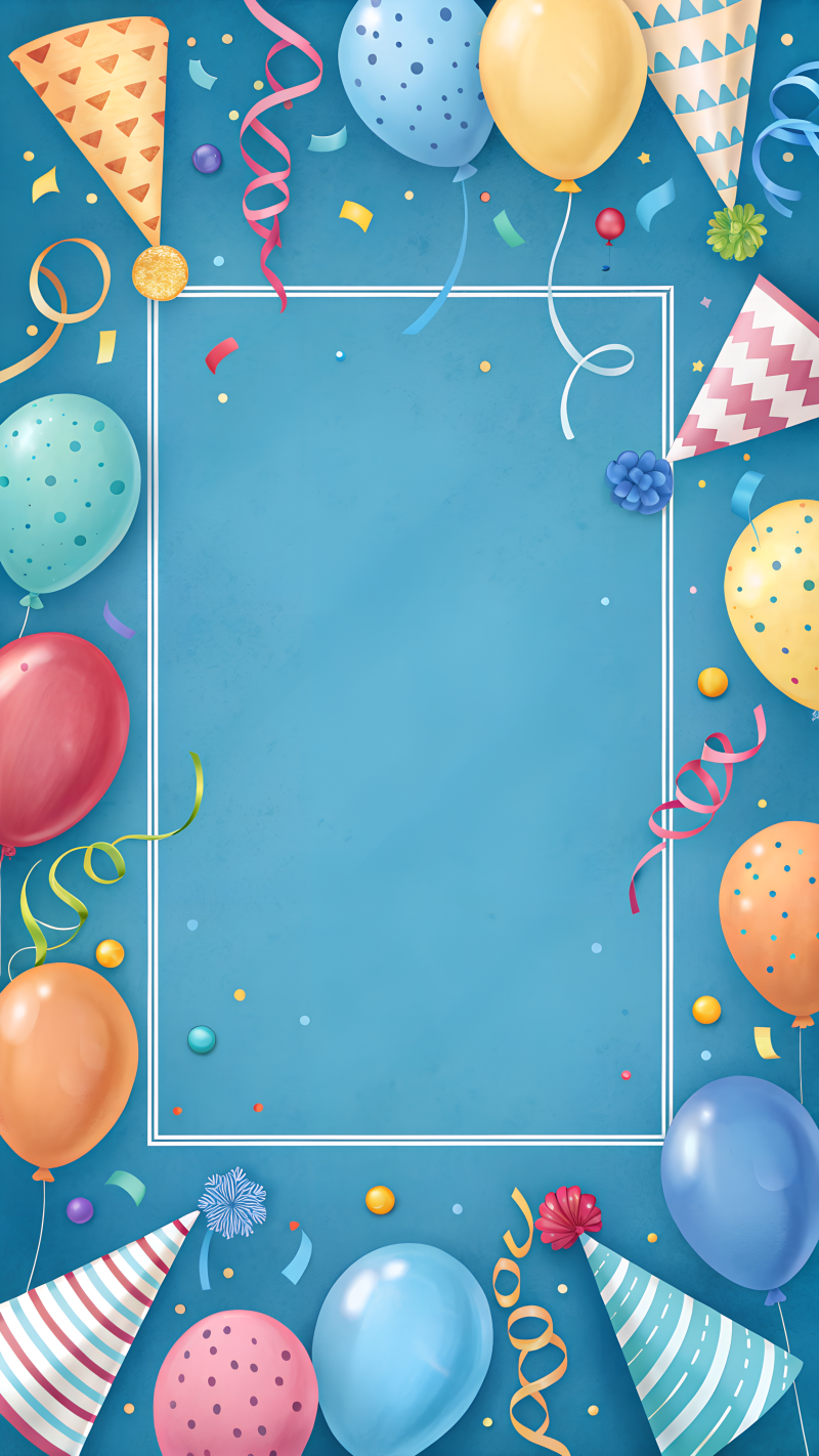 Blue Birthday Party Decoration Frame 11682235