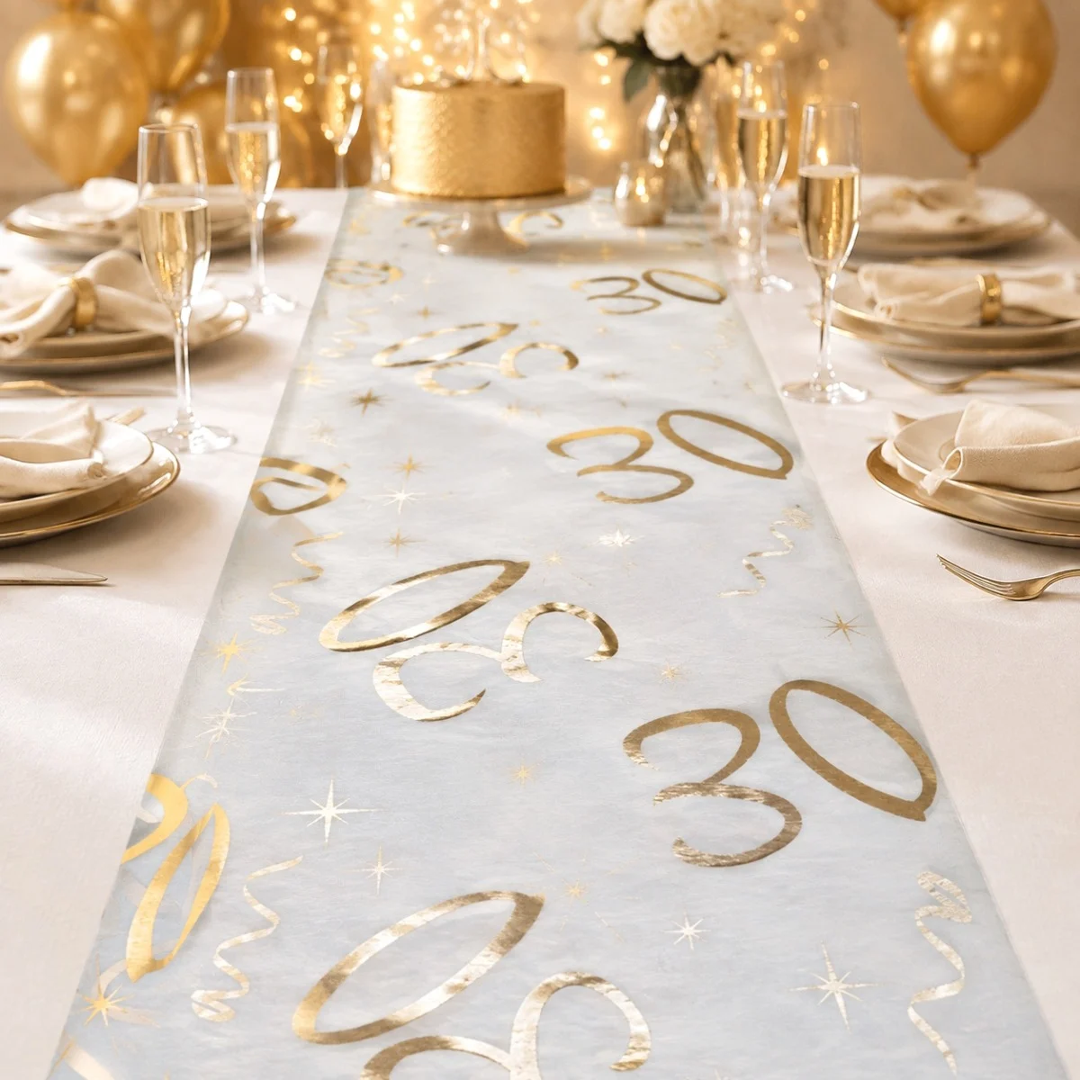 Chemin De Table Anniversaire Or 30 Ans
