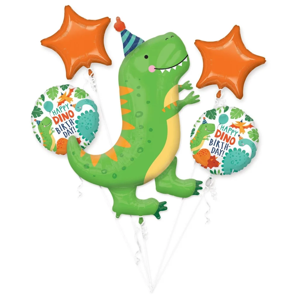Dino Mite Birthday Balloon Bouquet 5pc Dino Mite Birthday Balloon Bouquet 5pc