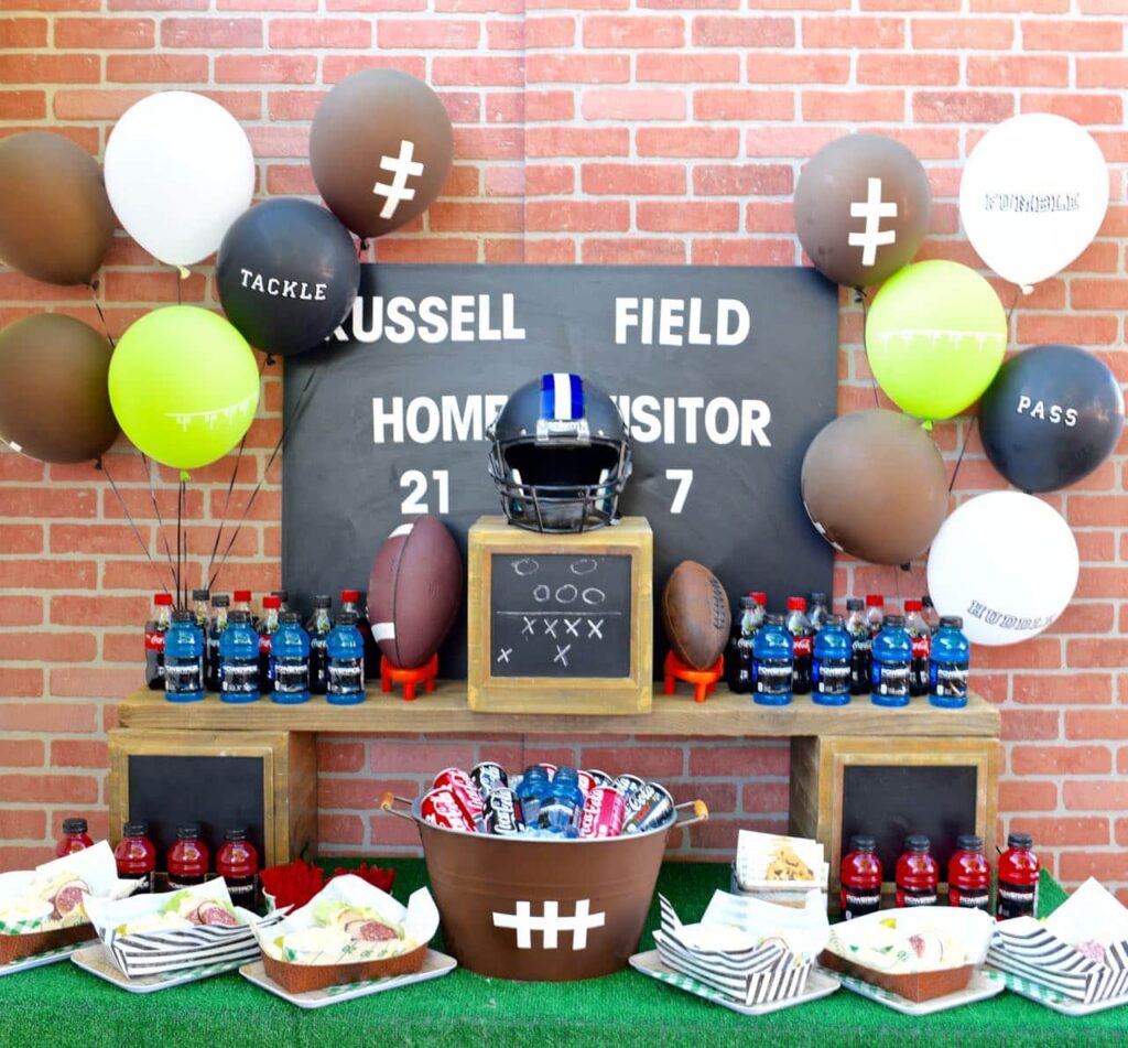 Football Party Table Football Drink Tub Football Party Table Football Drink Tub