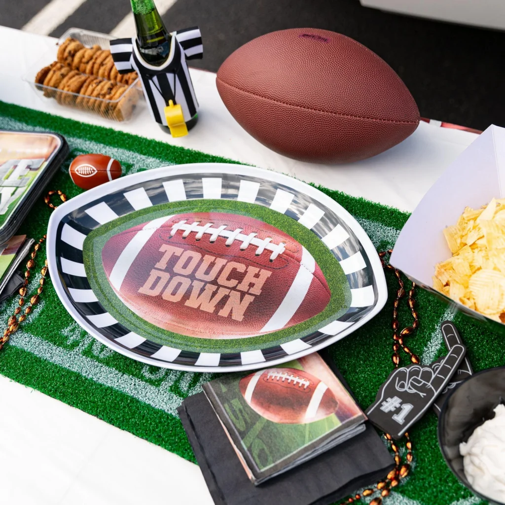Go Fight Win Football Melamine Oval Platter