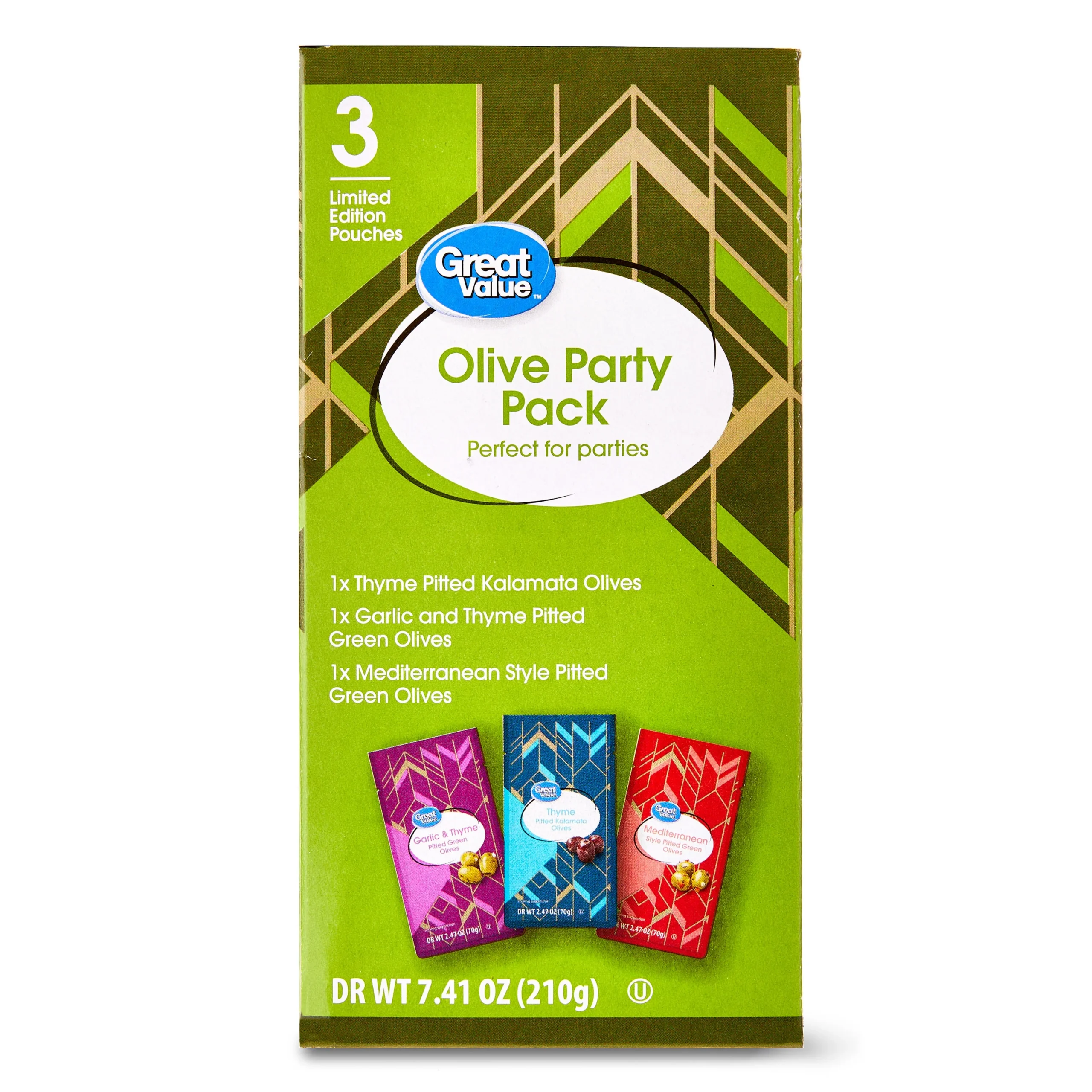 Great Value Olive Party Pack Limited Edition Pouches Dr Wt 7 41 Oz