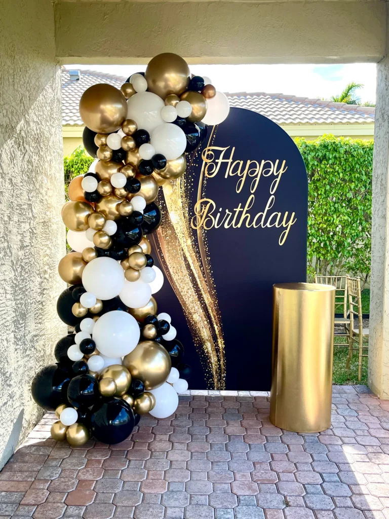 Happy Birthday Gold White And Black