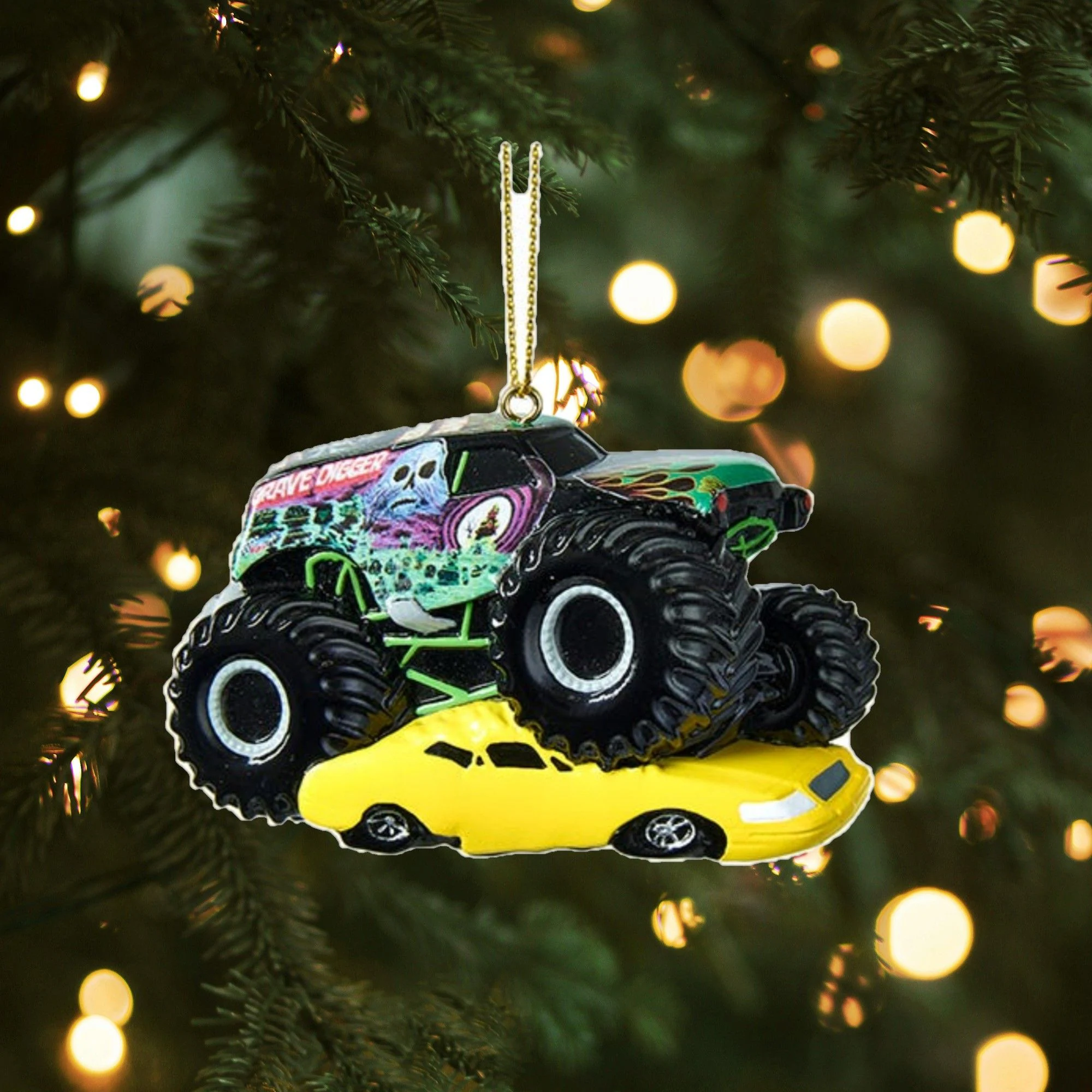 Kurt S Adler Kurt Adler Hanging Christmas Tree Ornament Monster Jam Grave Digger For Personalization