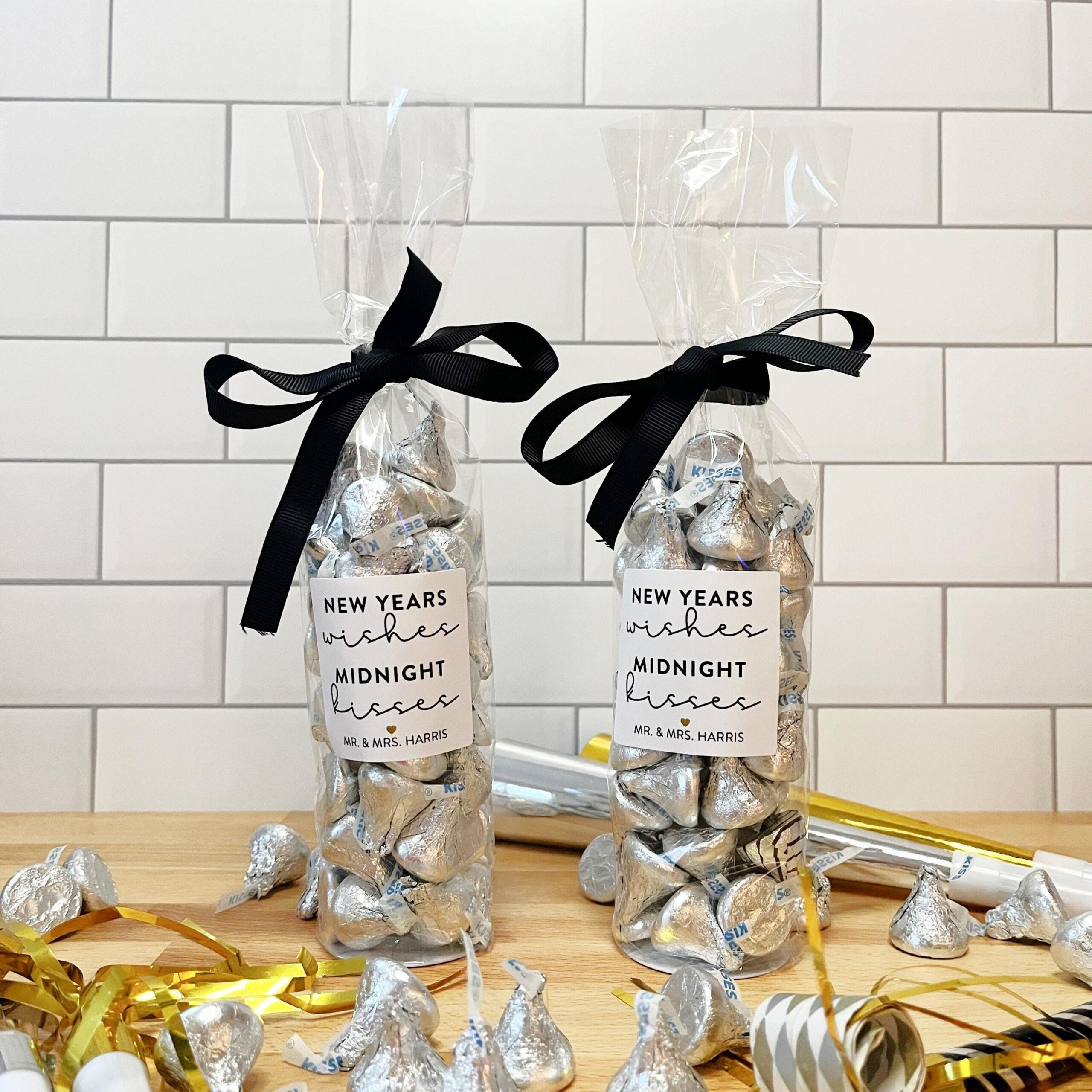New Years Party Favor Bags Ribbon Nye