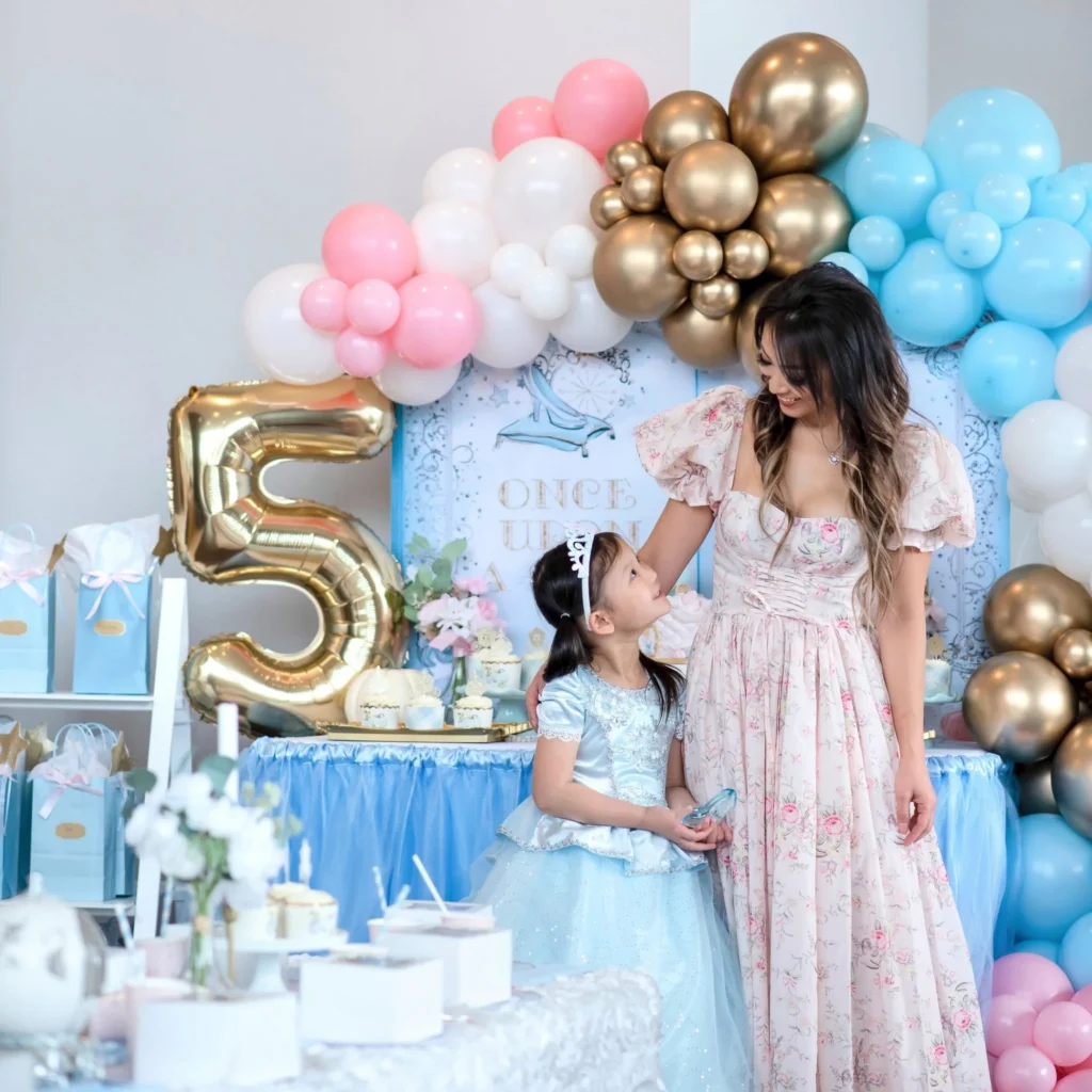 Princess Balloon Arch Pink Blue White Gold Balloon Garland Kit Princess Balloon Arch Pink Blue White Gold Balloon Garland Kit