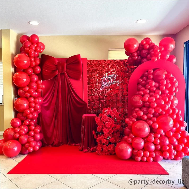 Red Shimmer Wall Panels Easy Setup Wedding Event Theme Party Decorations