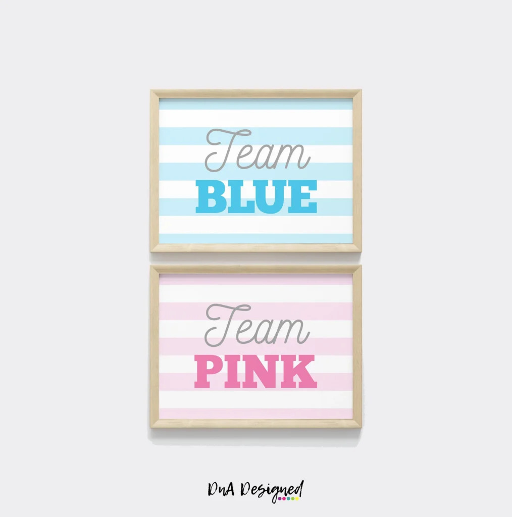 Team Blue Or Team Pink Digital Prints Team Blue Or Team Pink Digital Prints